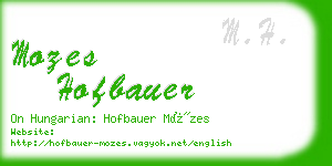 mozes hofbauer business card